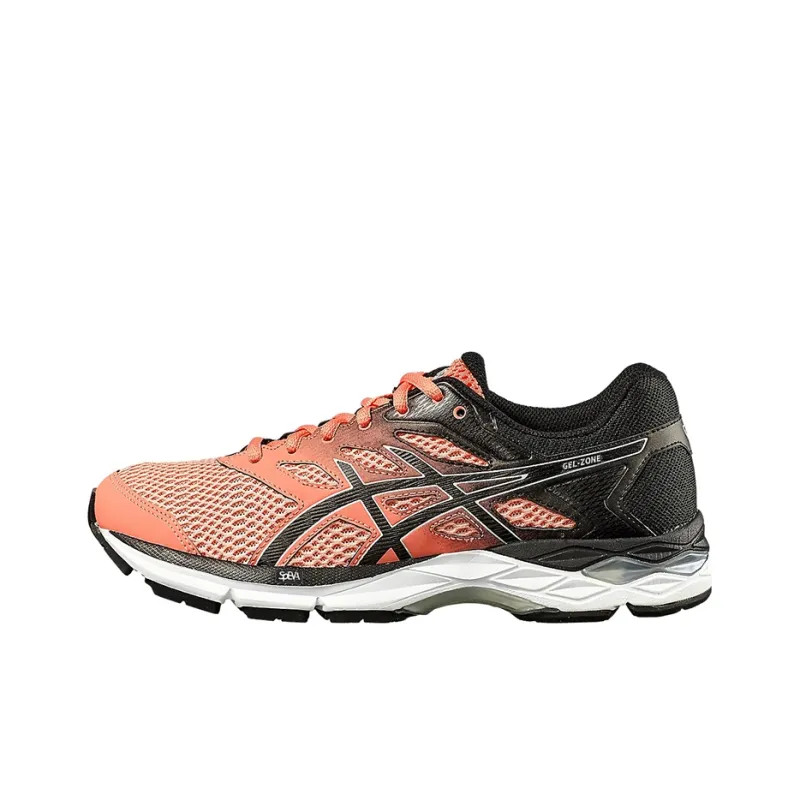 Asics Gel Zone 6 Cushioning Abrasion Resistant Breathable Low Top Running Shoes Women's Orange Black-0