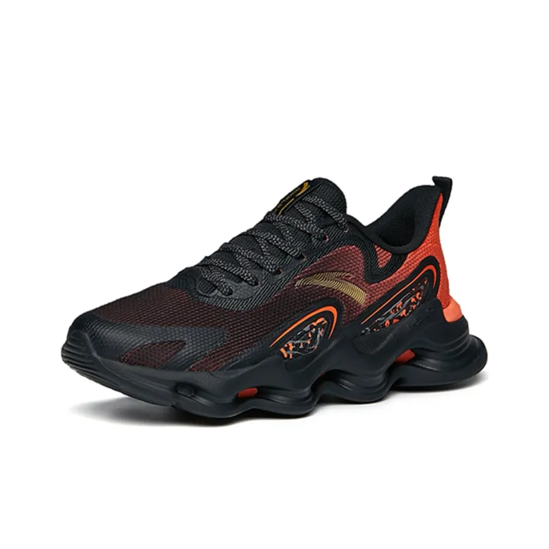 Anta Running Collection Cushioning Anti-Slip And Wear-Resistant Low-Top Running Shoes Men's Black Orange-1