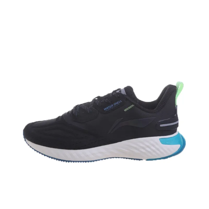 LiNing Cushioning Anti-Slip And Wear-Resistant Low-Top Running Shoes Men's Black White-0