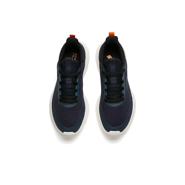 Anta Running Collection Cushioned Slip-Resistant Abrasion-Resistant Breathable Low-Top Running Shoes Men's Black Blue-2