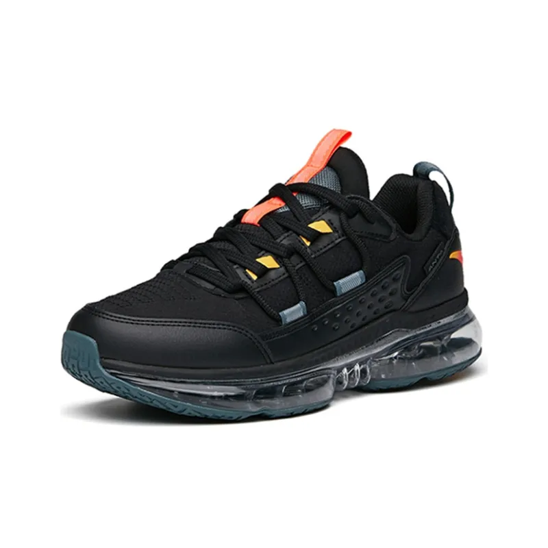 Anta Cushioning Lightweight Wear-Resistant Slip-Resistant Low-Top Running Shoes Men's Black-2