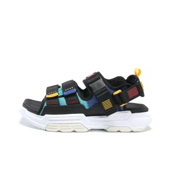 PEAK Beach Sandals Men's Black Colorful Blue