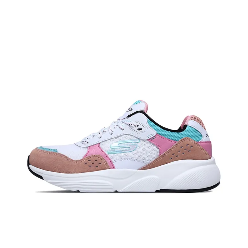 Skechers Meridian Cushioning Anti-Slip And Wear-Resistant Low-Top Casual Shoes Women's White Pink Blue-0