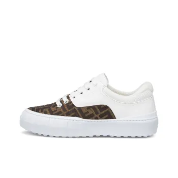 FENDI Force Lace Up Sneaker 'White Brown'