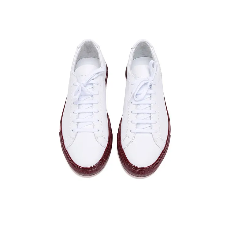 COMMON PROJECTS Skateboard Shoes Men Low Top White/Burgundy-3