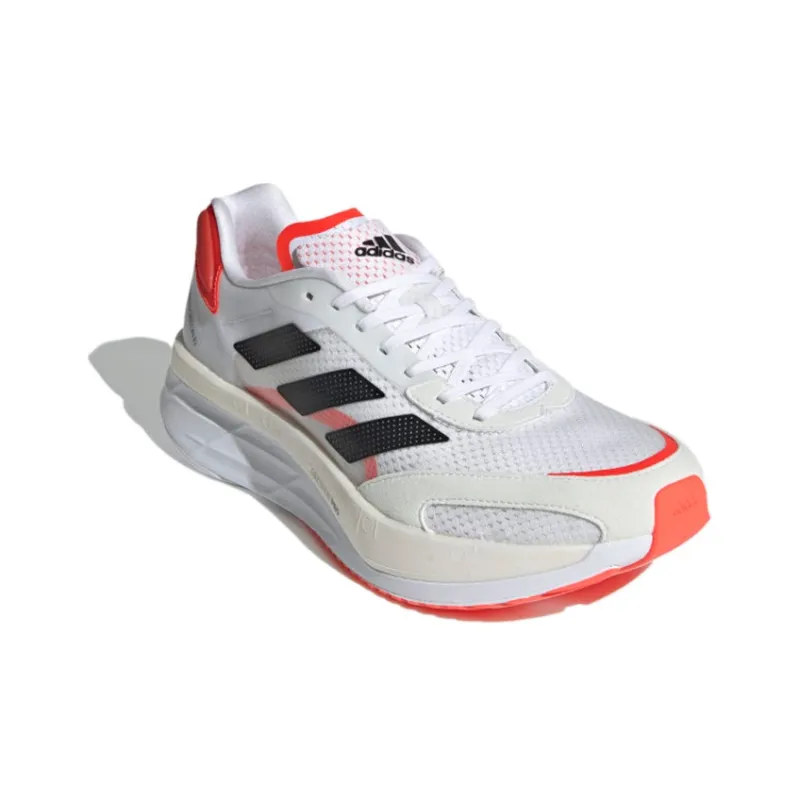 Adidas Adizero Boston 10 White Black Solar Red-2
