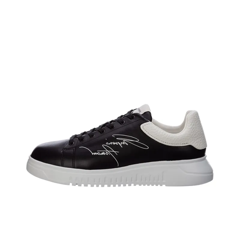 EMPORIO ARMANI Signature Logo-Printed Low-Top Sneakers-0