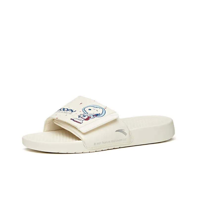 SNOOPY x Anta Life Collection Quiet Slide Slippers Men's White Blue-1