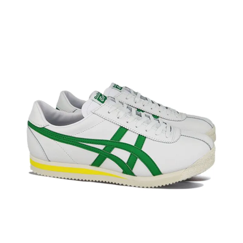 Onitsuka Tiger Corsair Wear Resistant Low Top Running Shoes Men's White Green-3