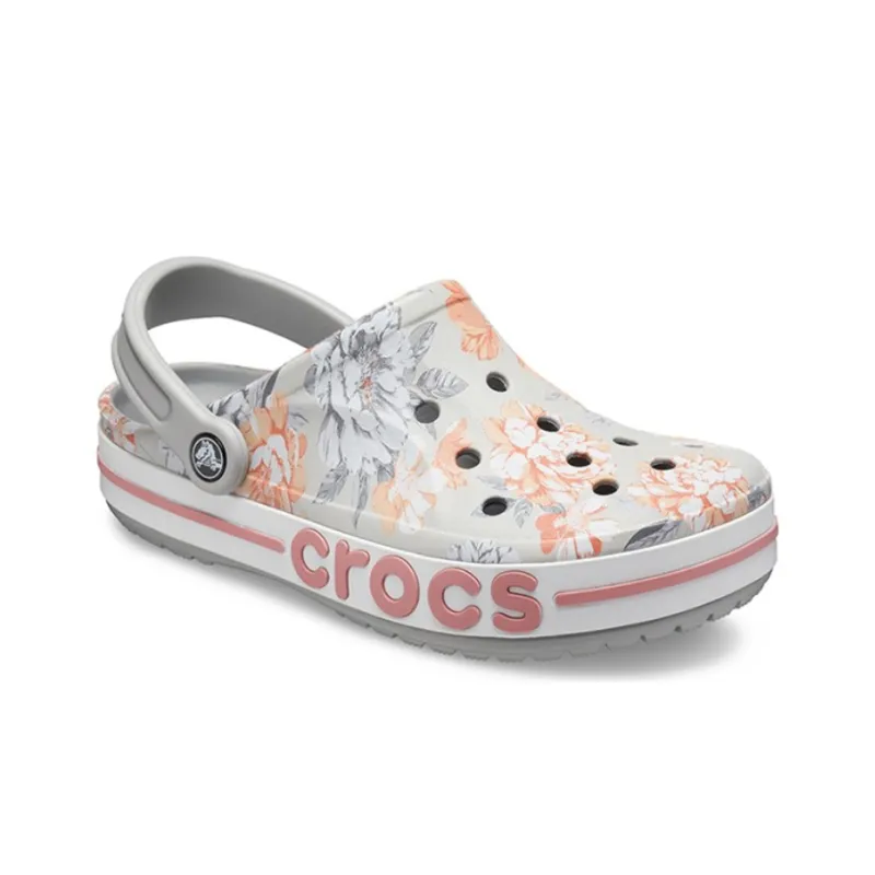 Crocs Bayaband Beach Light Grey Flowers Sandals-1
