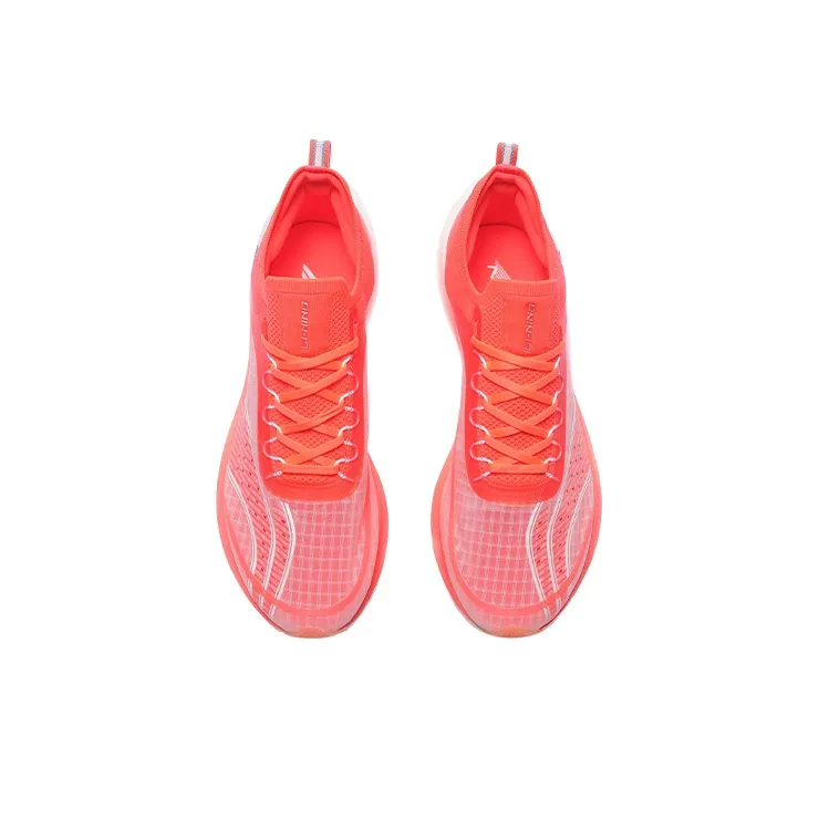 LiNing Feidian Challenger 䨻 Durable Breathable Low-Top Running Shoes Men's Fluorescent Fruit Red-3