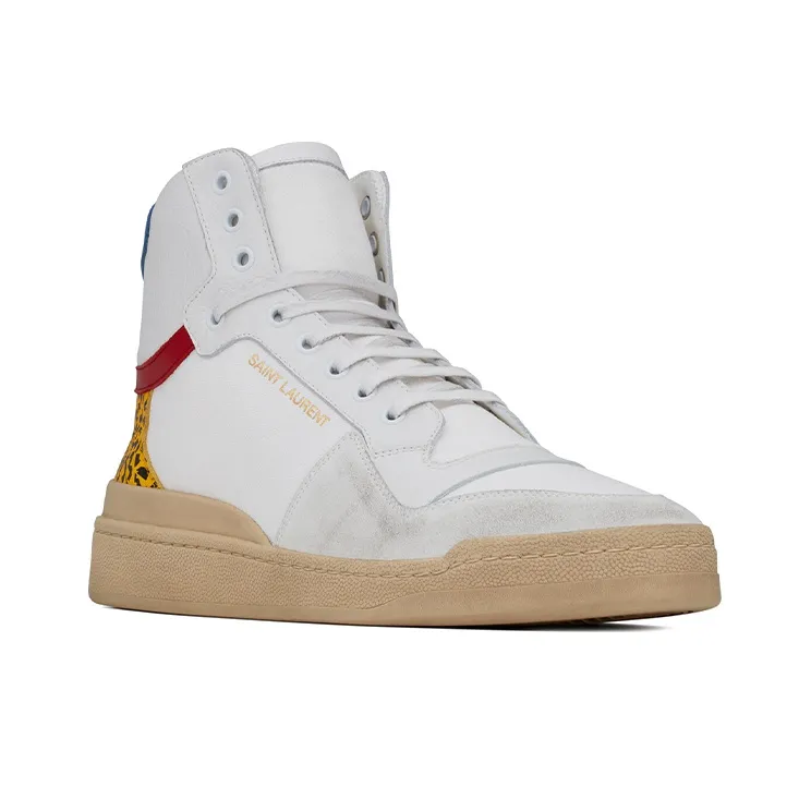 SAINT LAURENT Panelled Mid-top Sneakers-2