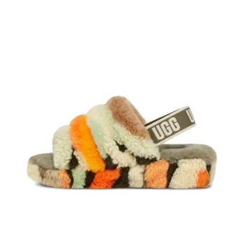 UGG Fluff Yeah Cali Collage Slide Olive Women's
