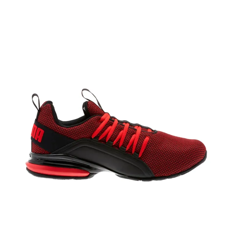 PUMA Axelion Wide Cushioning Low-Top Running Shoes Men's Red Black-1