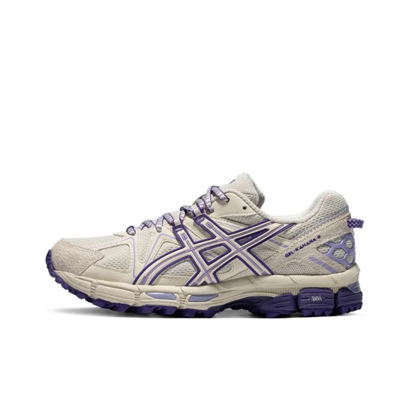 Asics Gel Kahana 8 Anti Slip Wear Resistant Low Top Trail Running Running Shoes Women's Beige Purple-0