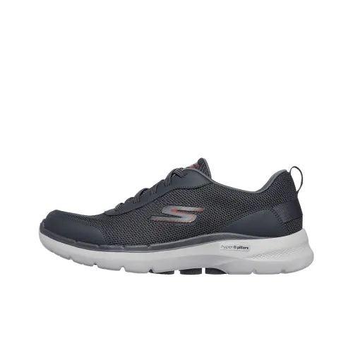 Skechers Go Walk 6 Cushioning Anti-Slip And Wear-Resistant Low-Top Running Shoes Men's Black Gray