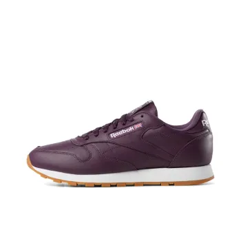 Reebok Classic Leather Running Shoes Men Low Top Grape Purple