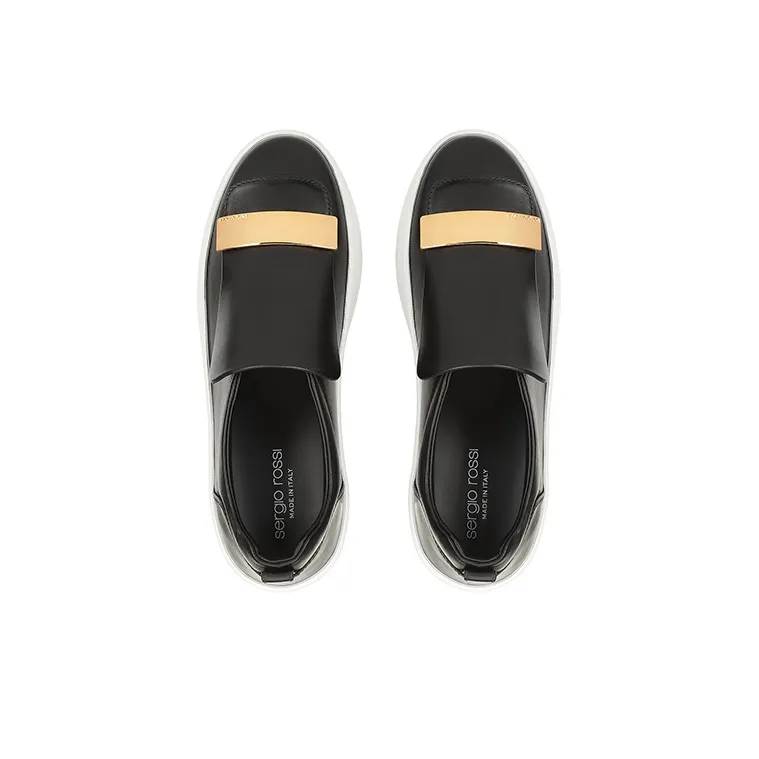SERGIO ROSSI Plaque Detail Slip-on Sneakers-4