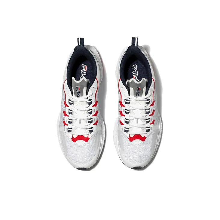 BTS x FILA Cushioning, Slip Resistant, Abrasion Resistant Coverage Mid Top Casual Running Shoes Unisex White Silver Red-3