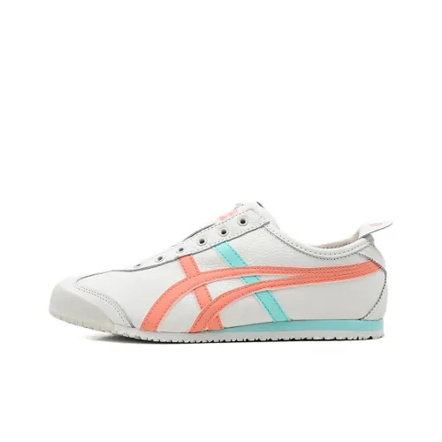 Onitsuka Tiger Mexico 66 Slip on Shoes White Aqua Orange