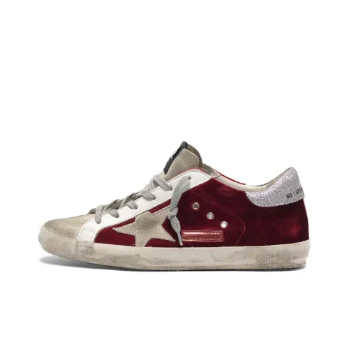 Golden Goose Super-Star Skateboard Shoes Women's Low-Top White Red Silver