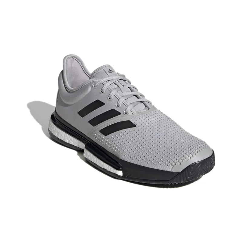 Adidas Solecourt Parley Wear Resistant Low Top Tennis Shoes Men's Gray-2