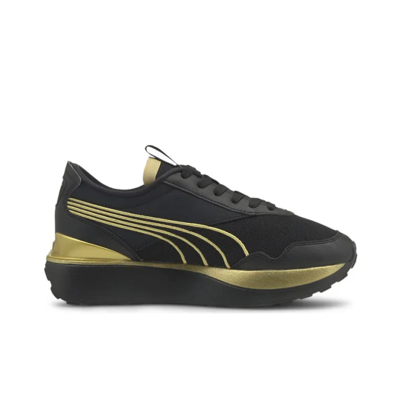 PUMA Cruise Rider Trainer Running Shoes Women's Low-Top Black/Gold-1