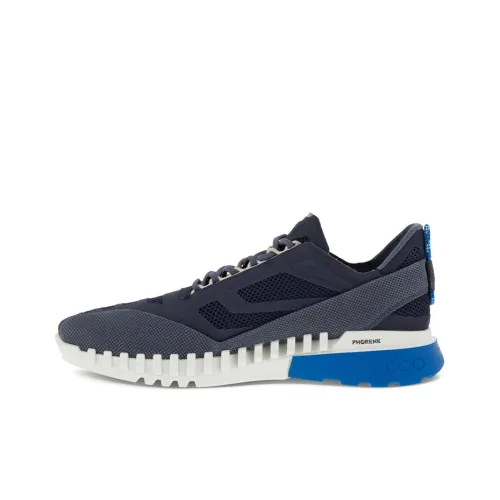 Ecco Zipfle Abrasion Resistant Breathable Low Top Running Shoes Men's Dark Blue Comfortable