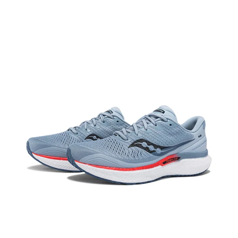 Saucony Triumph 18 Cushioning Anti-Slip Wear-Resistant Breathability Low-Top Running Shoes Men's Blue Red-2