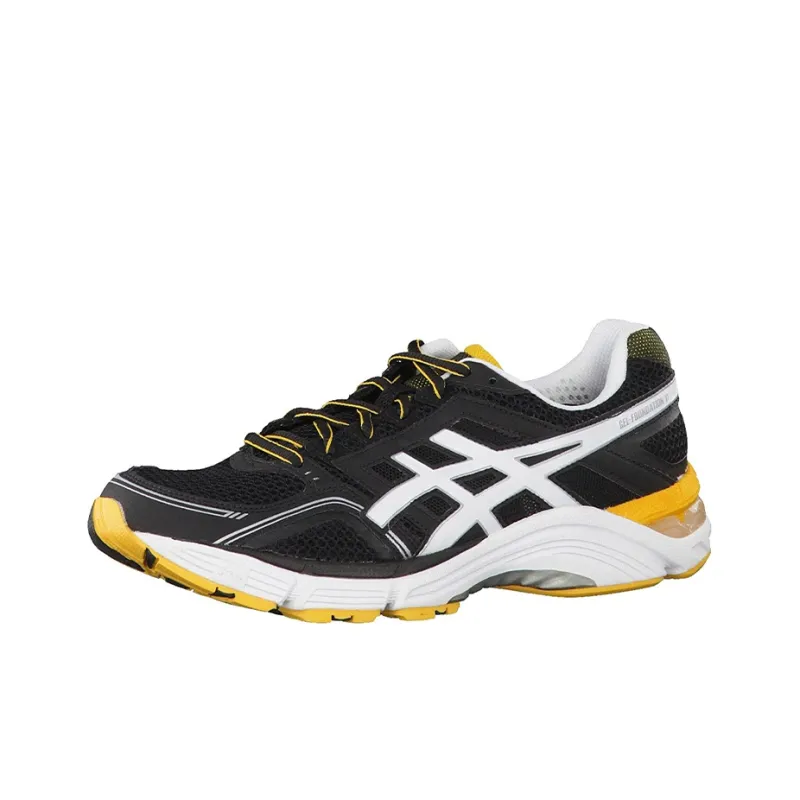 Asics Gel-Foundation 11 Cushioning Anti-Slip And Wear-Resistant Low-Top Running Shoes Men's Black White Yellow-3