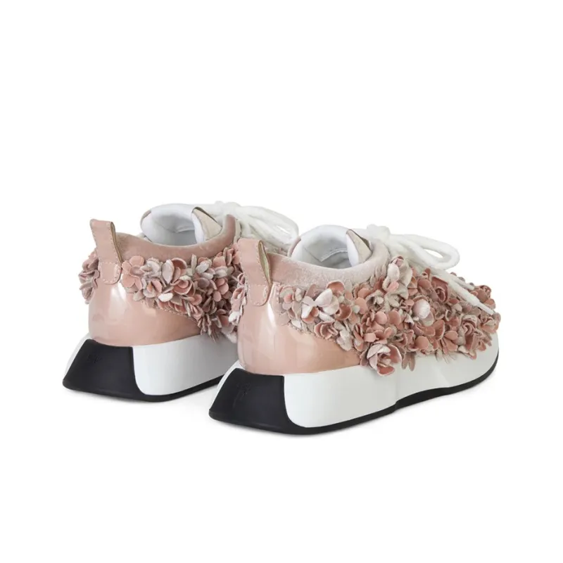 Giuseppe Zanotti/GZ Fero Cushioned Wear Resistant Lightweight Warm Low Top Casual Shoes Women's Gray Pink-2