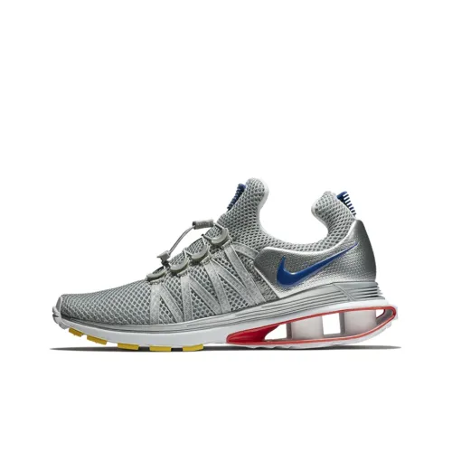 Nike Shox Gravity Metallic Silver Siren Red Gym Blue