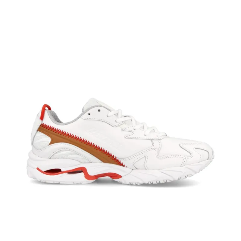 DOE x Mizuno Wave Rider 10 Low-Top Running Shoes Men's White Red-1