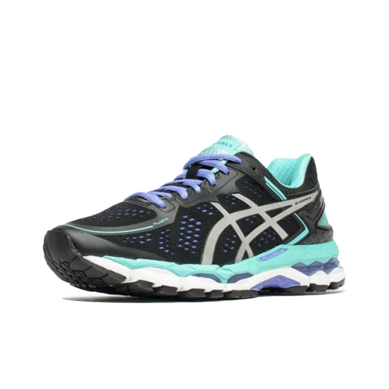 Asics Gel-Kayano 22 Durable Breathable Low-Top Running Shoes Women's Black Silver Blue-1