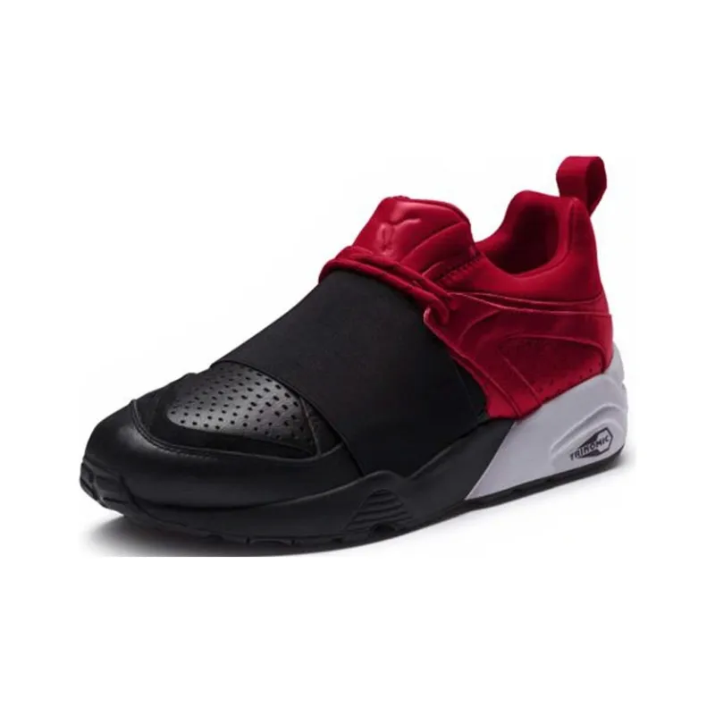 PUMA Blaze Of Glory Strap Colo Cushioning Wear-Resistant Mid-Top Casual Shoes Men's Black Red White-2