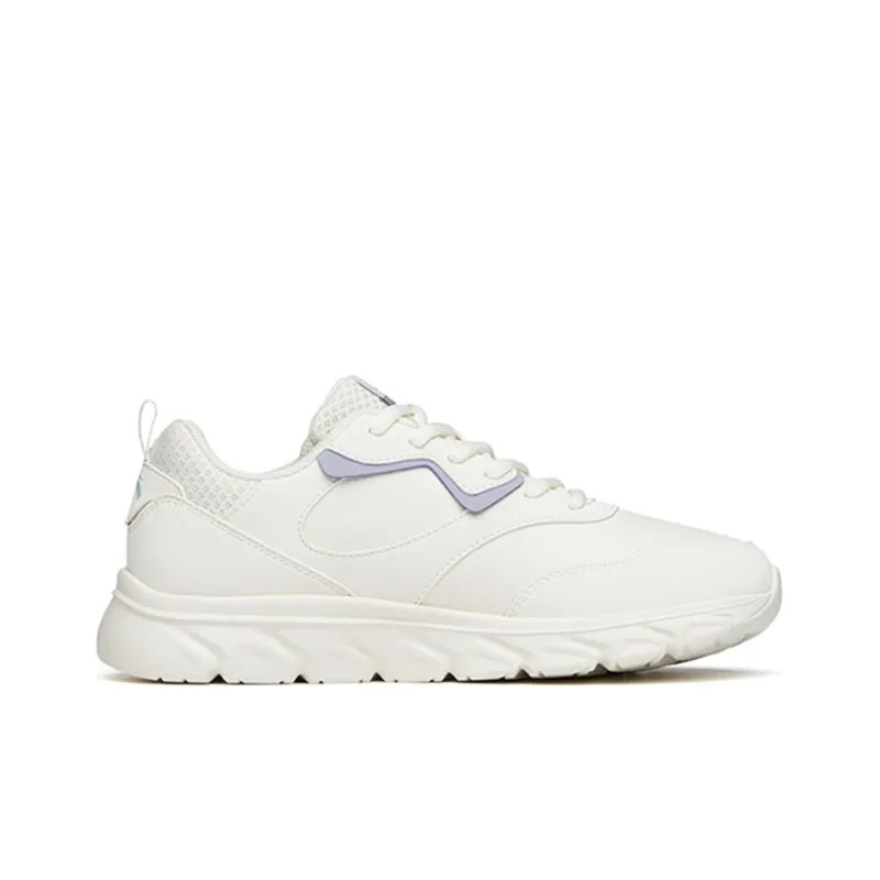 Anta Running Collection Cushioned Slip Resistant Abrasion Resistant Low Top Sprint Running Shoes Women's White Purple-1