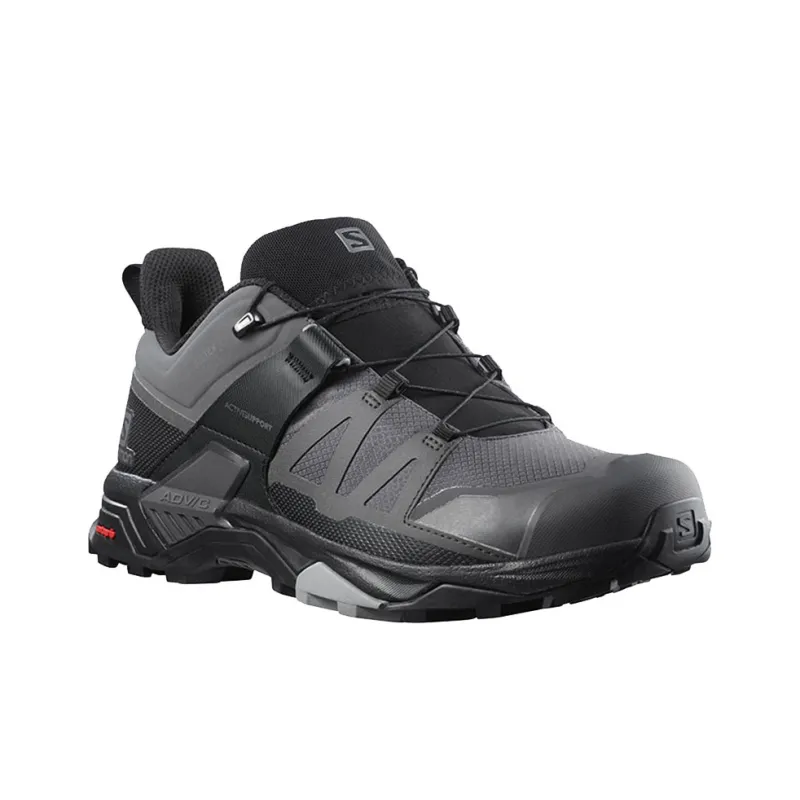 SALOMON X Ultra 4 GTX Cushioning Abrasion Resistant Coverage Support Balance Low Top Hiking Shoes Men's Iron Gray-2