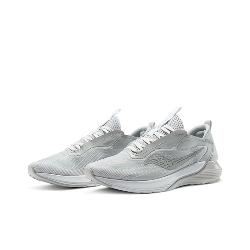 Saucony Humming 1 Cushioning Anti Slip Wear Resistant Breathability Low Top Running Shoes Men's White Gray-2