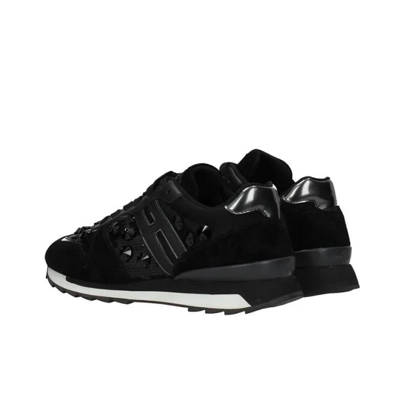 HOGAN Rebel Cushioned Wear-Resistant Lightweight Warm Low-Top Casual Shoes Women's Black-2