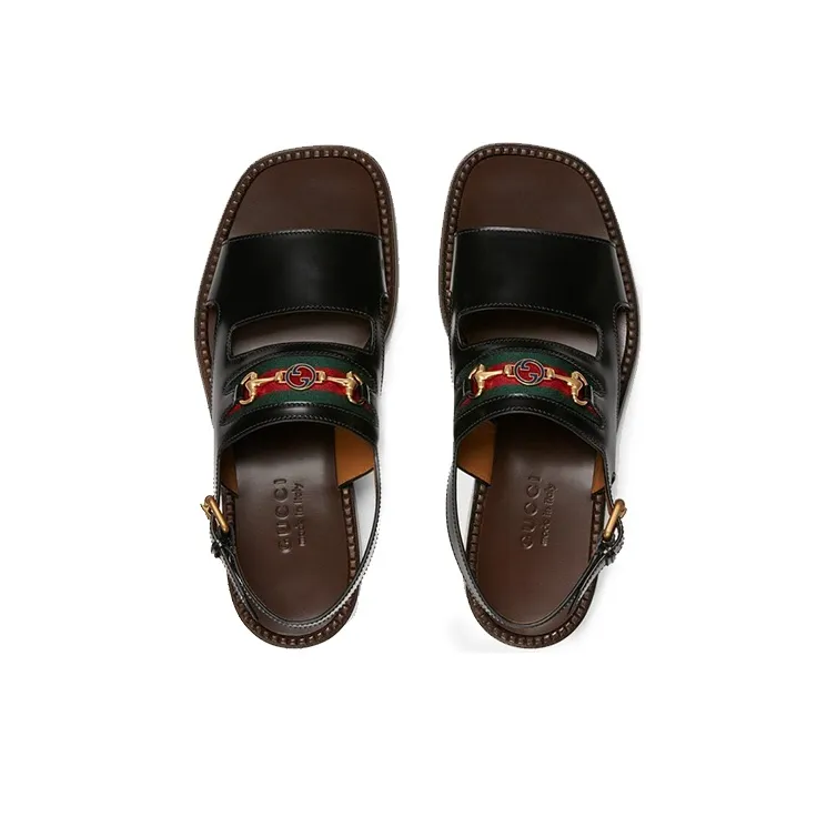 GUCCI Beach Sandals Men Black-3