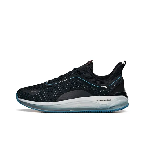 ANTA Running Shoes Men Low-Top Black/Glossy Blue