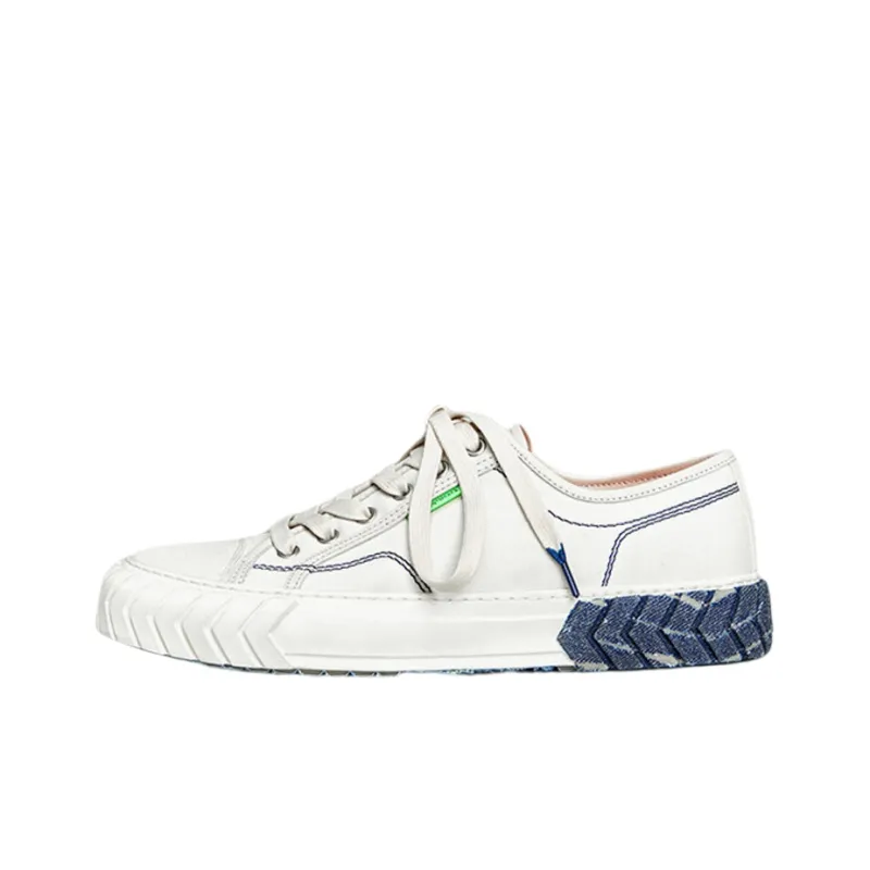 Both Skateboard Shoes Women's Low Top White Blue-0