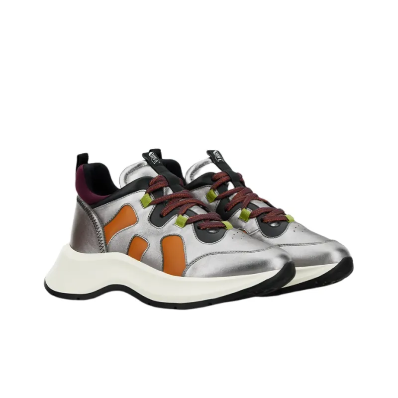 HOGAN H585 Casual Shoes Women's Low Top Silver-1