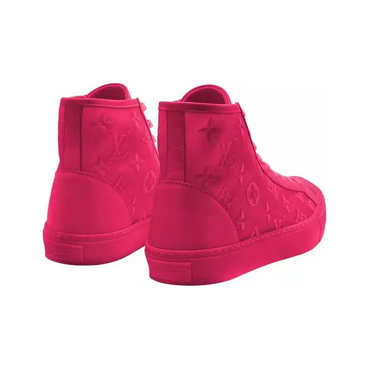 LOUIS VUITTON Tattoo Stylish Skateboarding Shoes Men's Pink-3