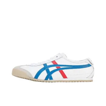 Onitsuka Tiger MEXICO 66 Lightweight Abrasion Resistant Cushioning Support Low Top Casual Shoes Men's White Red Blue