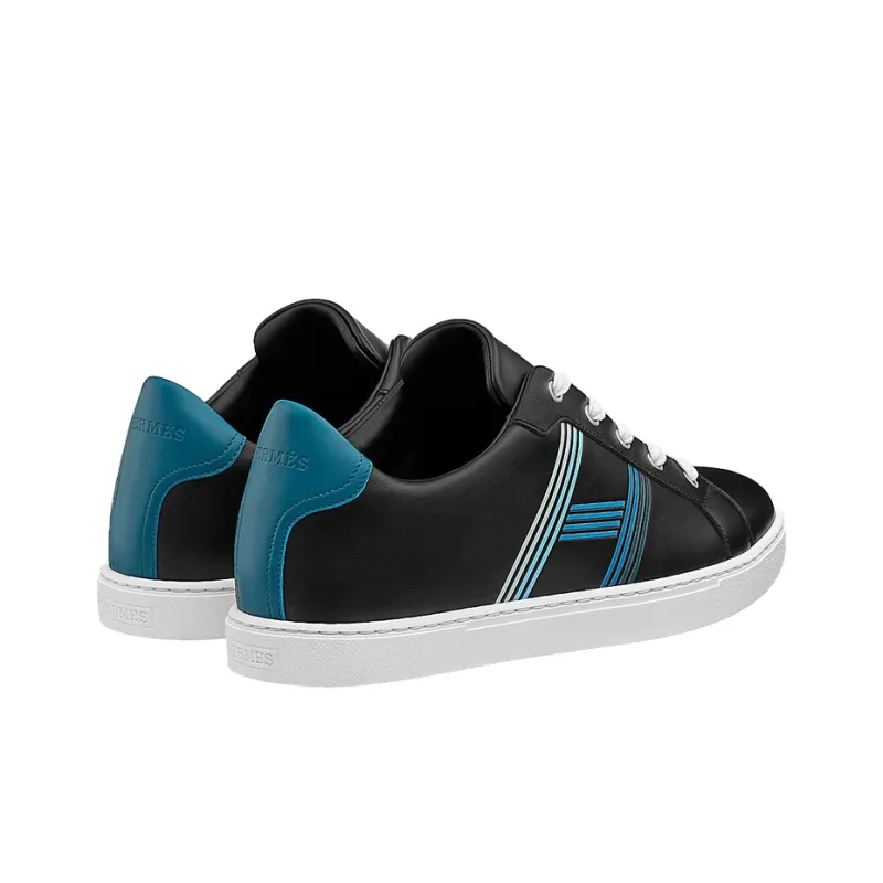 HERMES Avantage Skateboard Shoes Men Low-Top Black/Blue-3