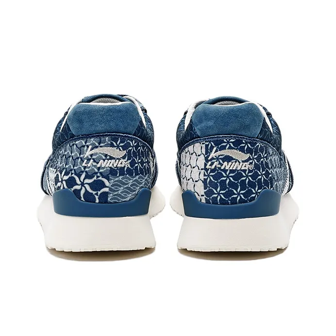 LI NING 1990 Cushioning Anti Slip And Wear Resistant Low Top Running Shoes Men's Strait Blue-4