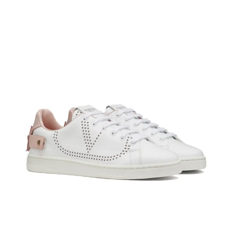 Valentino Backnet Skateboard Shoes Women's Low Top Pink-1