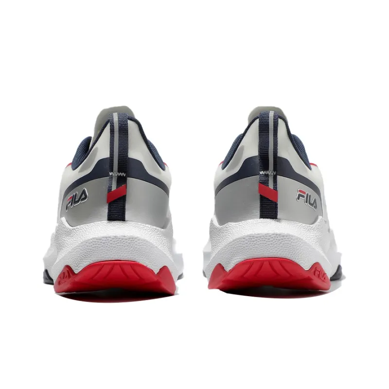 BTS x FILA Cushioning, Slip Resistant, Abrasion Resistant Coverage Mid Top Casual Running Shoes Unisex White Silver Red-4