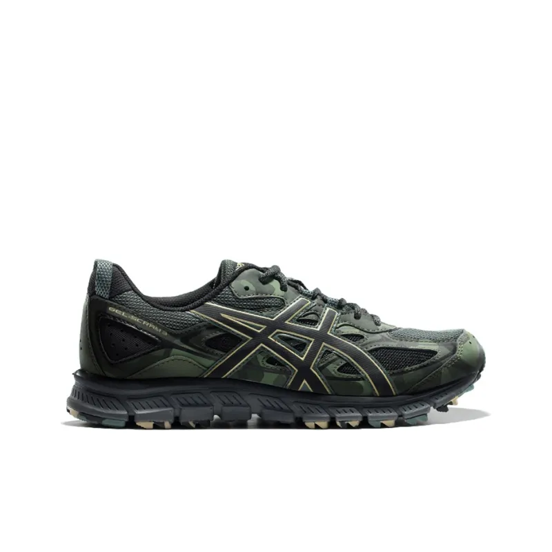 Asics Gel-Scram 3 Wear-Resistant Low-Top Running Shoes Men's Black Green-1